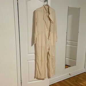 Jumpsuit sheer beige/soft pink Zara